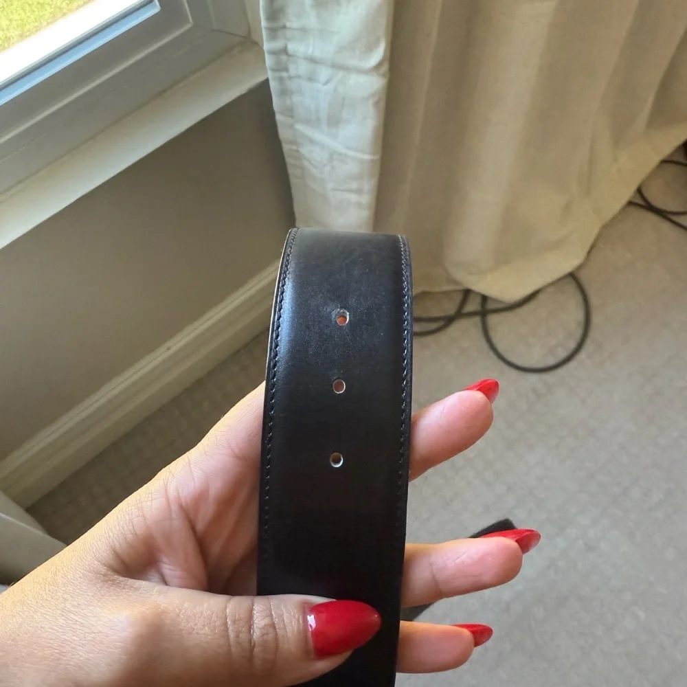 Hermes Black Leather Belt men’s - Picture 4 of 6